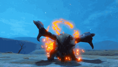 Monster With Flames Coming Out Of Arms GIF