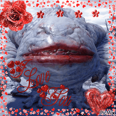 Monster With Hearts Saying Love You GIF