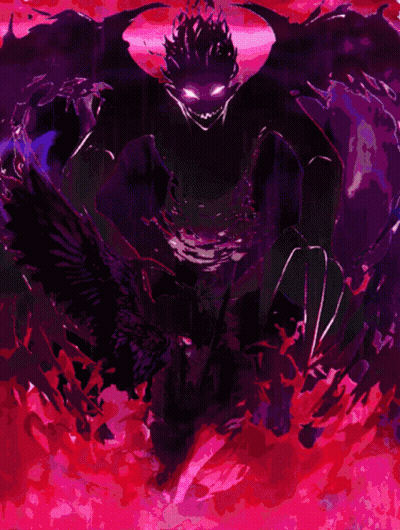 Monster With Horns And Bird GIF