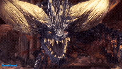 Monster With Horns And Game Tunnel Logo GIF