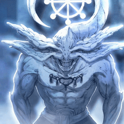Monster With Horns And Heart Necklace GIF