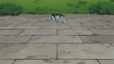 Monster With Horns And Letter C On Face GIF