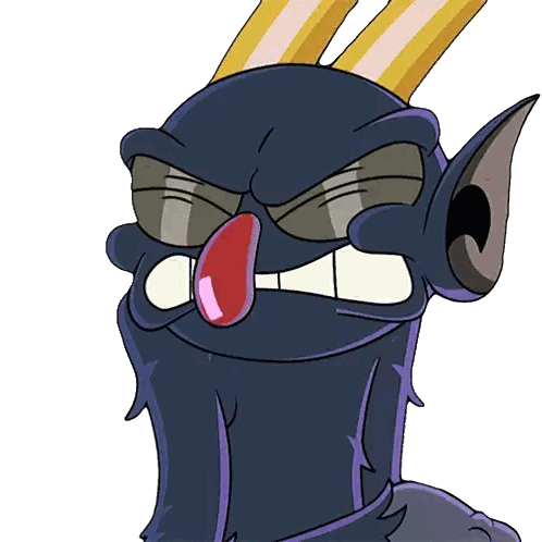 Monster With Horns And Red Tongue Out Sticker