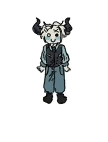 Monster With Horns And Skull On Head GIF