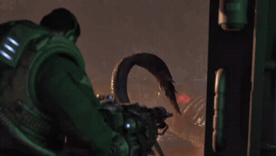 Monster With Horns Holding Hammer GIF