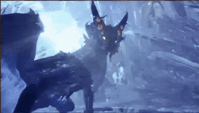 Monster With Horns Standing In Water GIF
