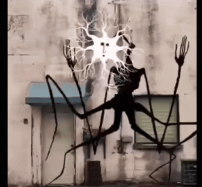 Monster With Lightning Bolt Coming Out Of Head GIF