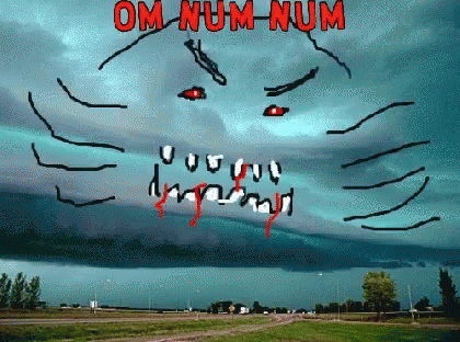 Monster With Om-num-num in Red