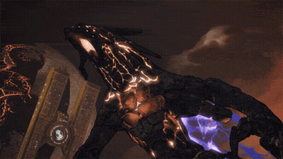 Monster With Purple Lightning Bolt GIF
