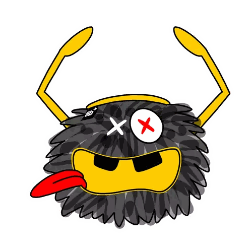 Monster With Red Tongue And X Eyes Sticker