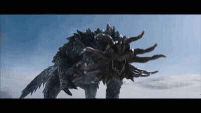 Monster With Tentacles Standing In Snow GIF