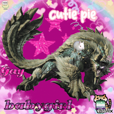Monster With Words Cutie Pie Gay Babygirl GIF