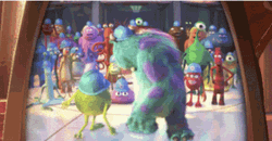 Monsters Inc Character In Front Of The Mirror GIF