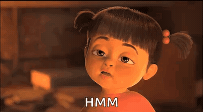 Monsters Inc Girl Making Funny Face Saying Hmm GIF