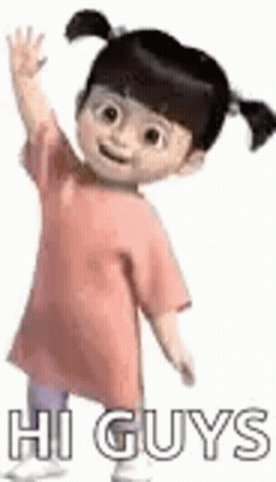 Monsters Inc Girl Waving Hi Guys GIF