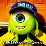 Monsters University Cute Mike Wazowski Scarer GIF