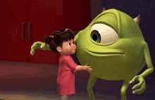 Monsters University Mike Wazowski Boo Hug GIF