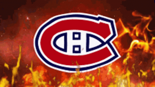 Montreal Canadiens Logo Surrounded By Fire GIF