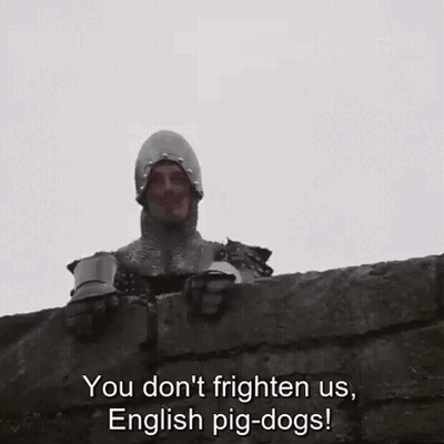 Monty Python French Knight I Fart In Your General Direction GIF