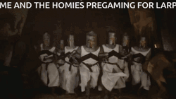 Monty Python Knights Hopping On Table GIF