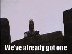 Monty Python Taunting French Guard GIF