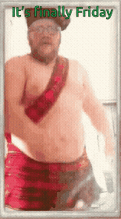 Mood When It's Finally Friday Man Dancing In Pink Shirt GIF