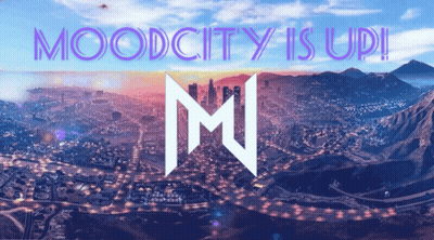 Moodcity Advertisement City And Mountains GIF
