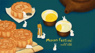 Moon Festival With Rabbits And Cakes GIF