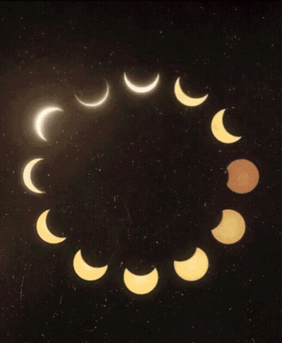 Moon Phases In Night Sky GIF