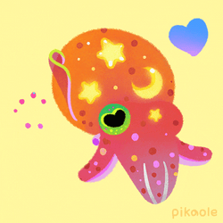 Moon Star Squid GIF