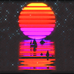 Moon Waves In Pink Orange Theme GIF