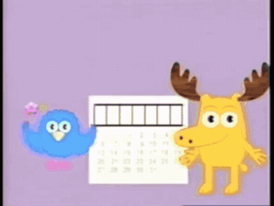 Moose And Bird Next To Friday Calendar GIF