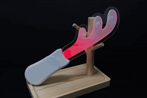 Moose Antler Light On Wooden Stand GIF