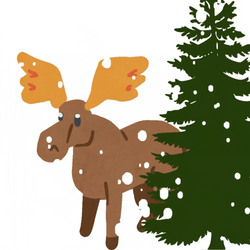 Moose Winter Happy Weekend GIF