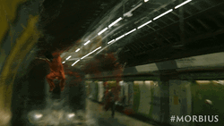 Morbius Flying Ahead Of Train GIF