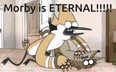 Morby Is Eternal Cartoon Bird And Raccoon GIF