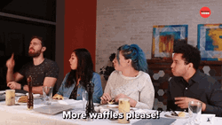 More Waffles Please People Eating In Table GIF