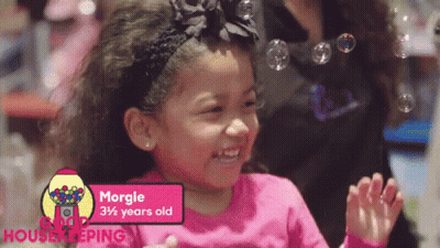 Morgle Smiling Playing Bubbles GIF