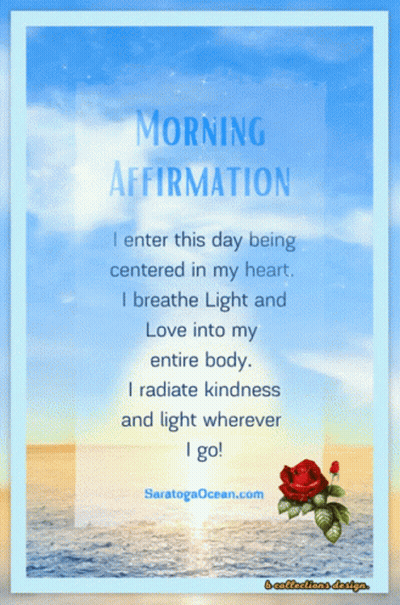 Morning Affirmation Poster With Rose GIF