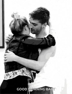 Morning Hugs By Adorable Couple GIF