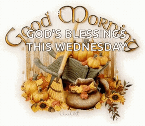 Morning Wednesday Autumn Wheelbarrow Containing Squashes GIF