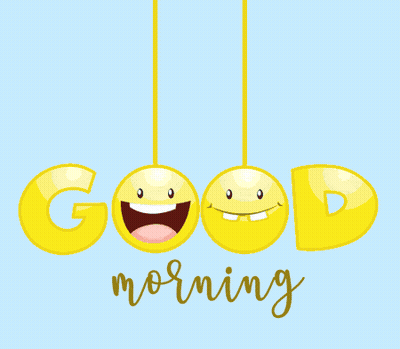Morning Written In Yellow Letters GIF