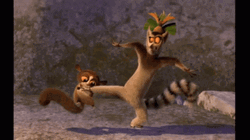 Mort Won't Let Go Of King Julien Feet GIF