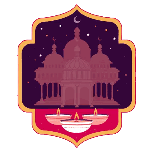 Mosque With Candles Sticker