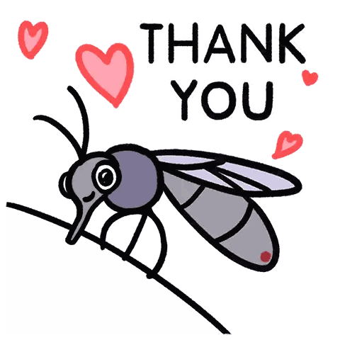 Mosquito Sitting On Branch Thank You Sticker