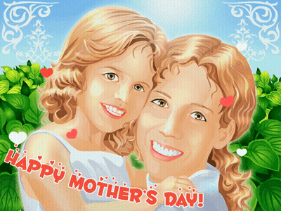 Mother And Daughter Hugging Happy Mother's Day GIF