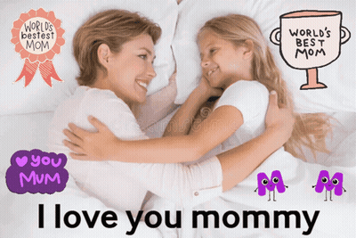Mother And Daughter Hugging I Love You Mommy GIF