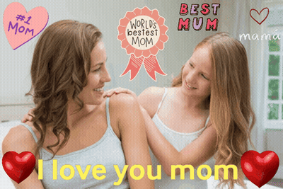 Mother And Daughter I Love You Mom GIF