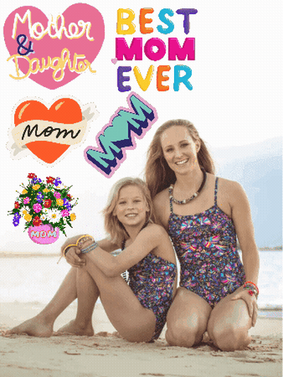Mother And Daughter On Beach Best Mom Ever GIF