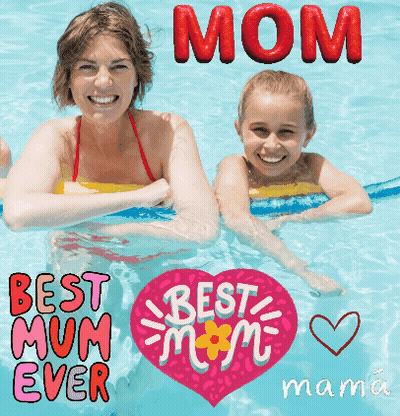 Mother And Daughter Swimming Best Mum Ever GIF